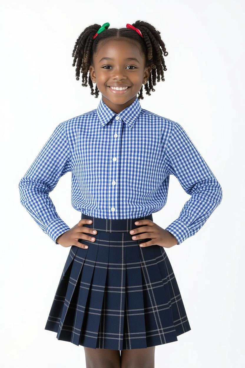 Classic Plaid Skirt Uniform Ensemble