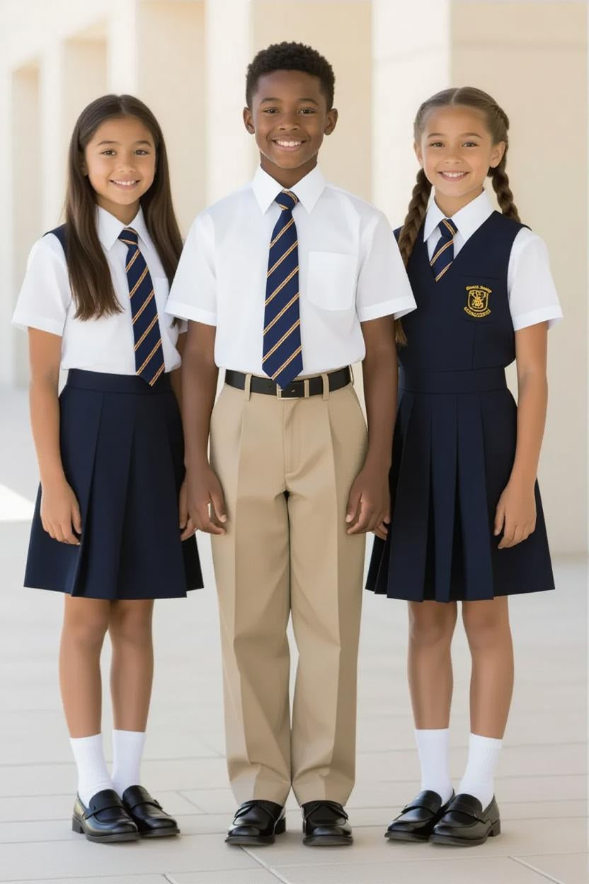 Classic Plaid Skirt Uniform Ensemble