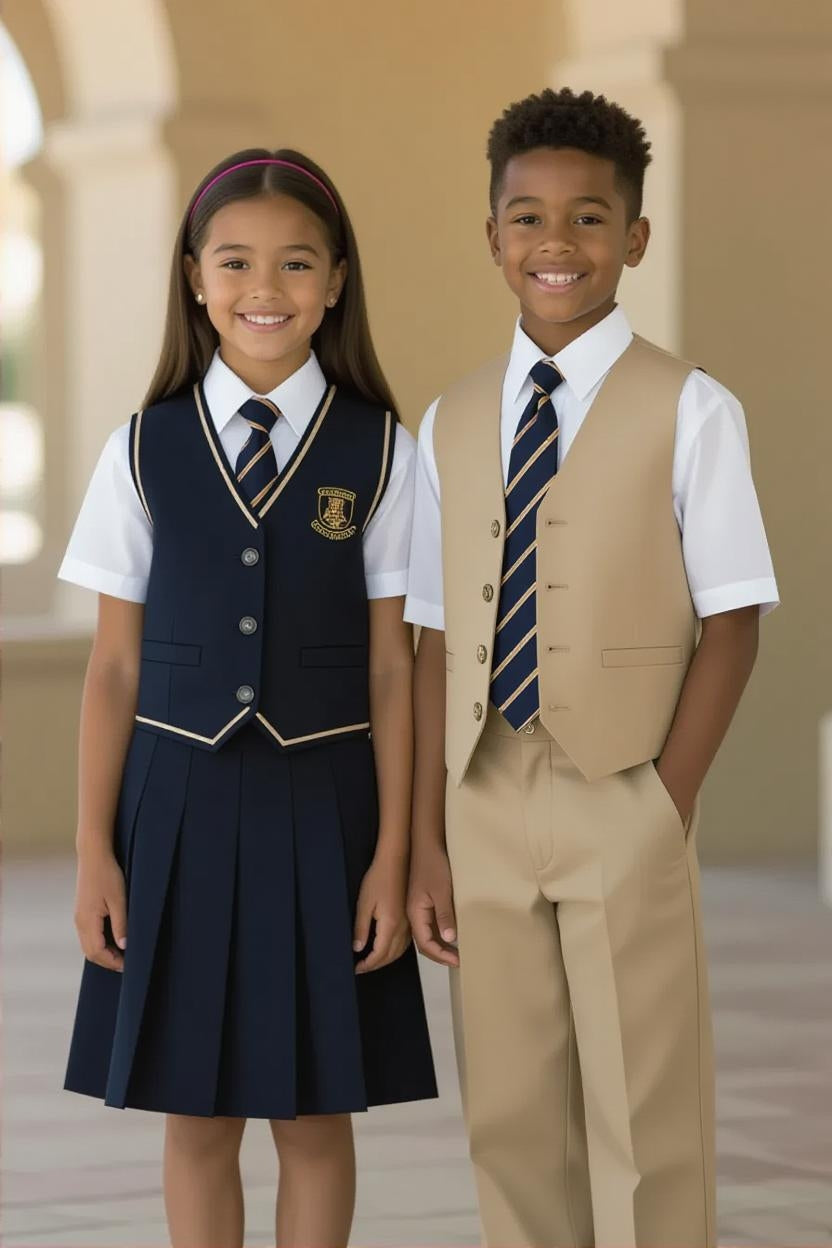 Classic Plaid Skirt Uniform Ensemble