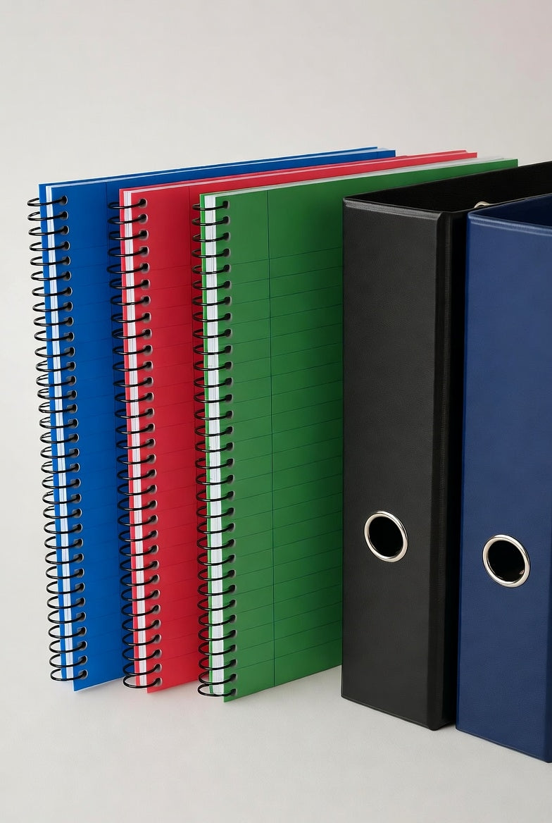 Assorted Used Notebooks & Binders Set