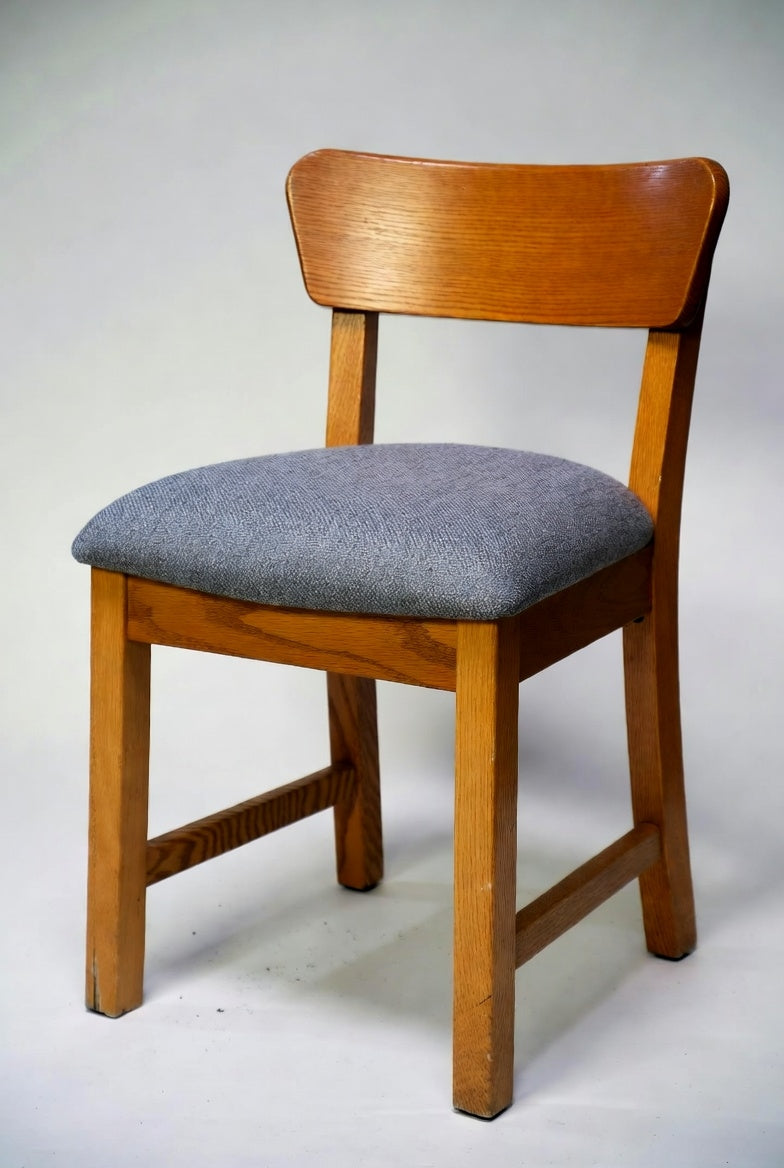 Vintage Wooden Desk Chair with Cushion