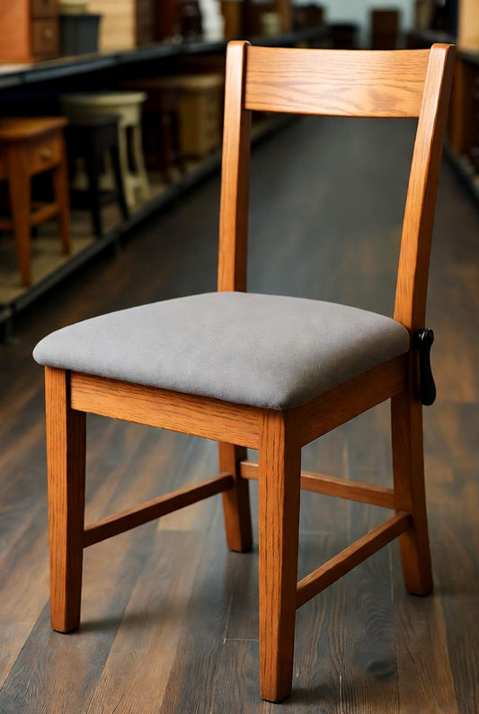 Vintage Wooden Desk Chair with Cushion