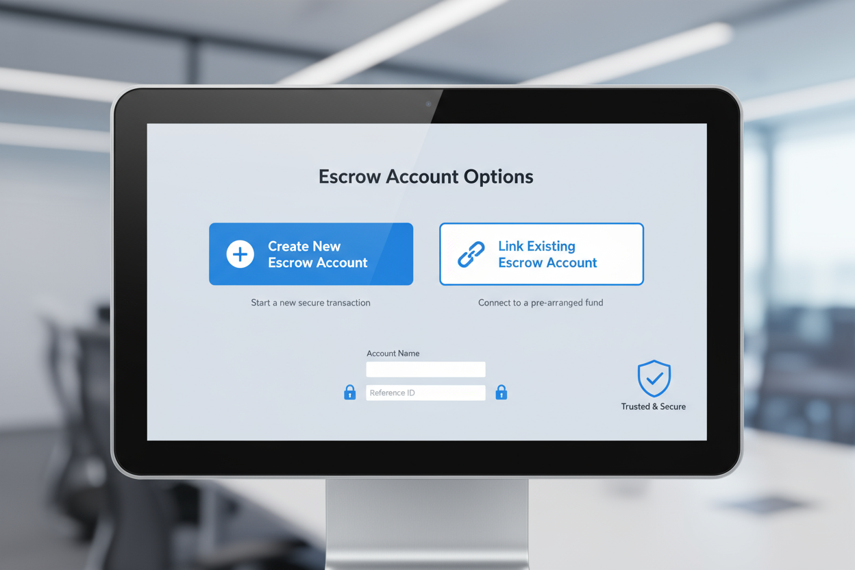 create an account an escrow account or link to exsisting one - photo 